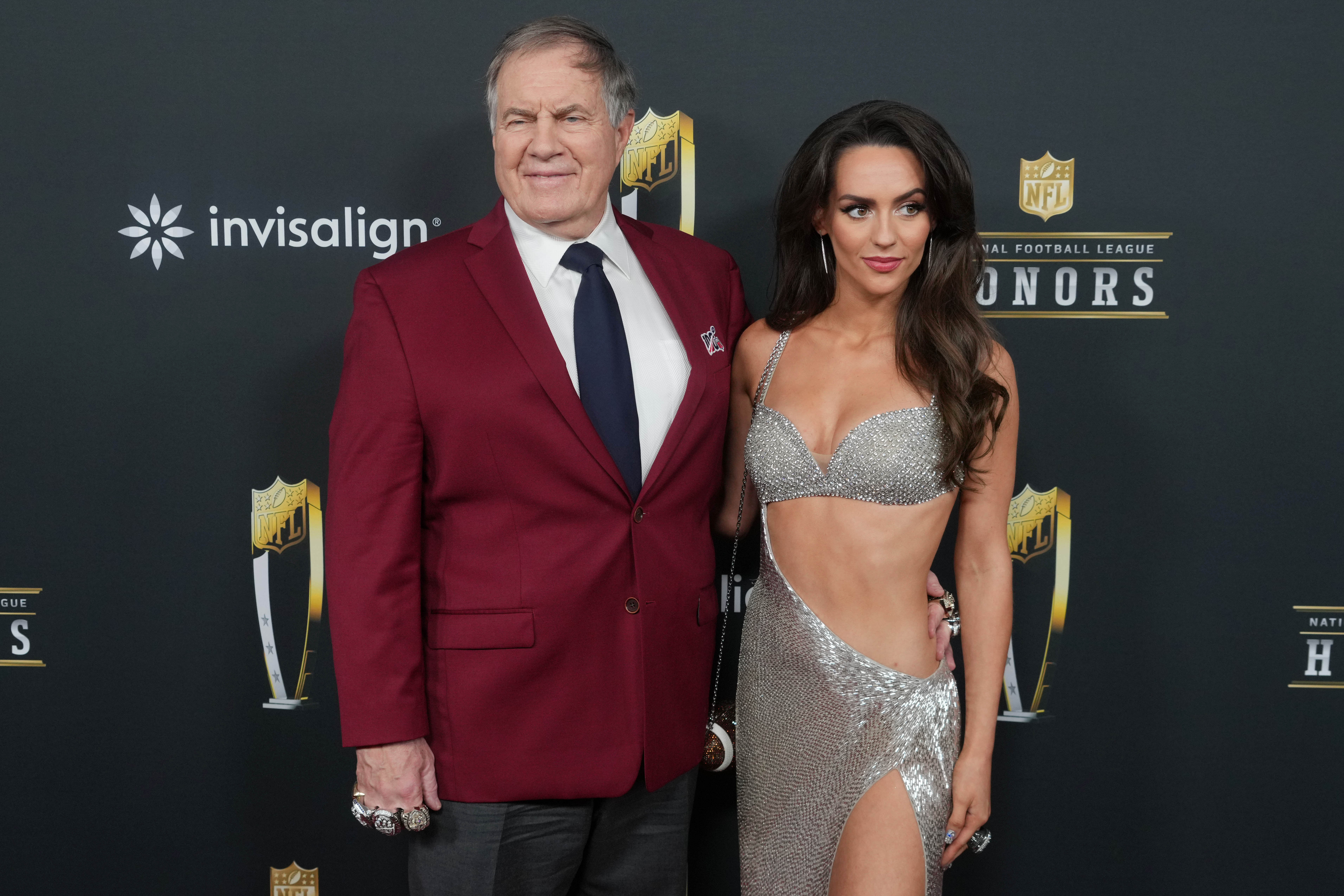 Bill Belichick (L) with his GF Jordon Hudson - Source: Imagn